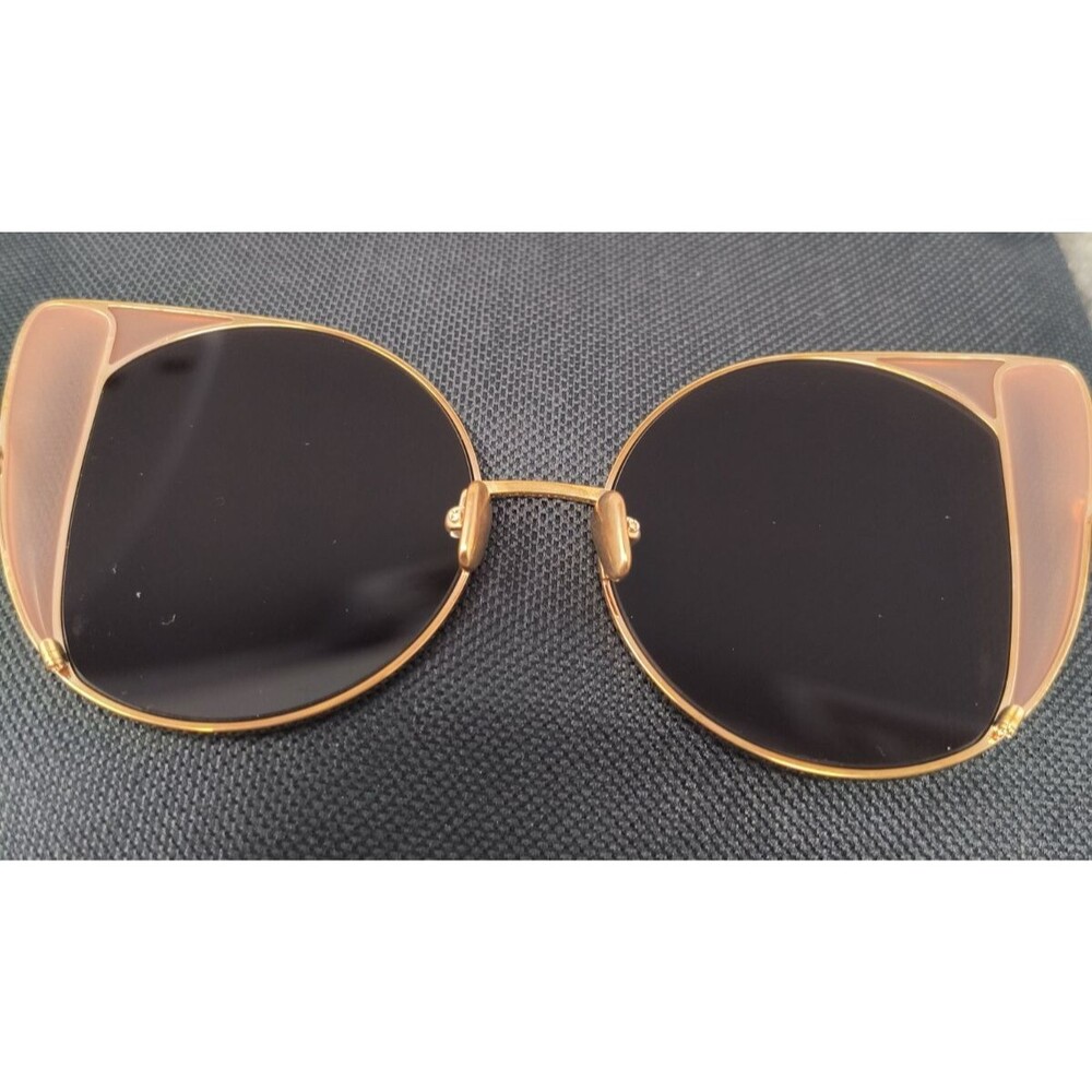 Linda‎ Farrow LFL854/6 Rose Gold Plated Cat Eye Titanium Frame Sunglasses NEW - Picture 8 of 14